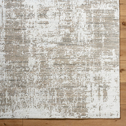 Lucknow Rug - 27059 by Surya in medium gray, oatmeal, taupe, charcoal. Made from face: 75% viscose, 25% wool, warp: 100% cotton in a unique style.