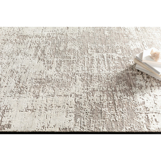 Lucknow Rug - 27059 by Surya in medium gray. Made from face: 75% viscose, 25% wool, warp: 100% cotton in a unique style.
