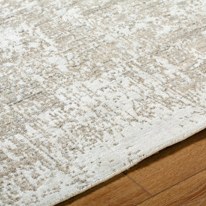 Lucknow Rug - 27059 by Surya in medium gray, oatmeal, taupe, charcoal. Made from face: 75% viscose, 25% wool, warp: 100% cotton in a unique style.