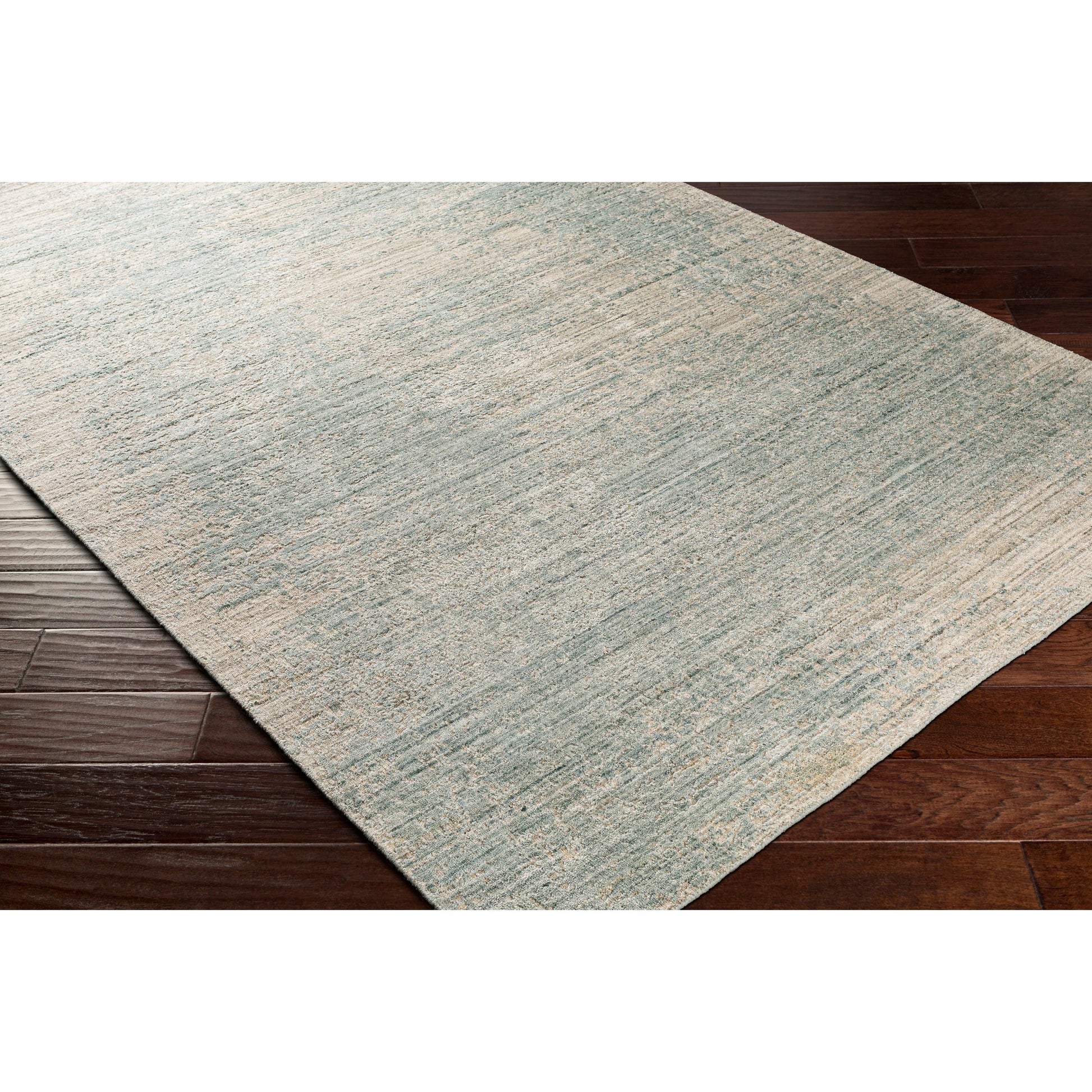 Lucknow Rug - 26922 by Surya in medium gray, taupe, charcoal, slate, deep teal. Made from 75% viscose, 25% wool in a unique style.