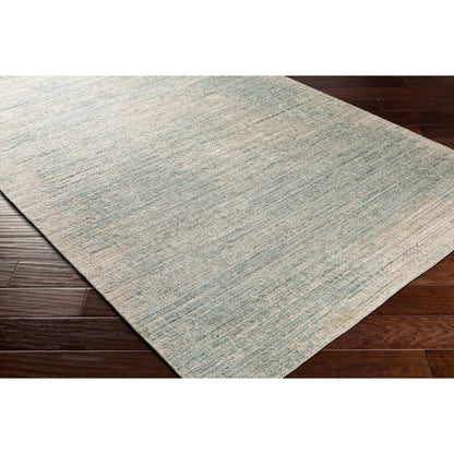 Lucknow Rug - 26922 by Surya in medium gray, taupe, charcoal, slate, deep teal. Made from 75% viscose, 25% wool in a unique style.