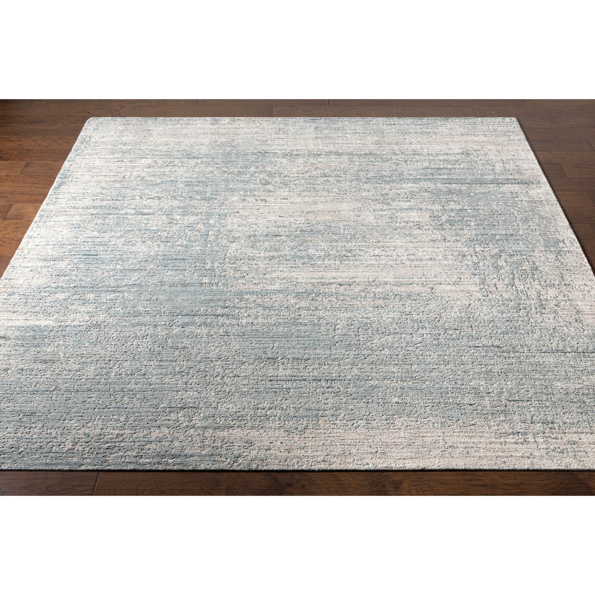 Lucknow Rug - 26922 by Surya in medium gray, taupe, charcoal, slate, deep teal. Made from 75% viscose, 25% wool in a unique style.