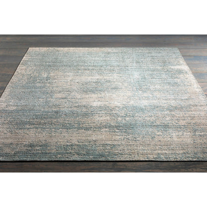 Lucknow Rug - 26922 by Surya in medium gray, taupe, charcoal, slate, deep teal. Made from 75% viscose, 25% wool in a unique style.