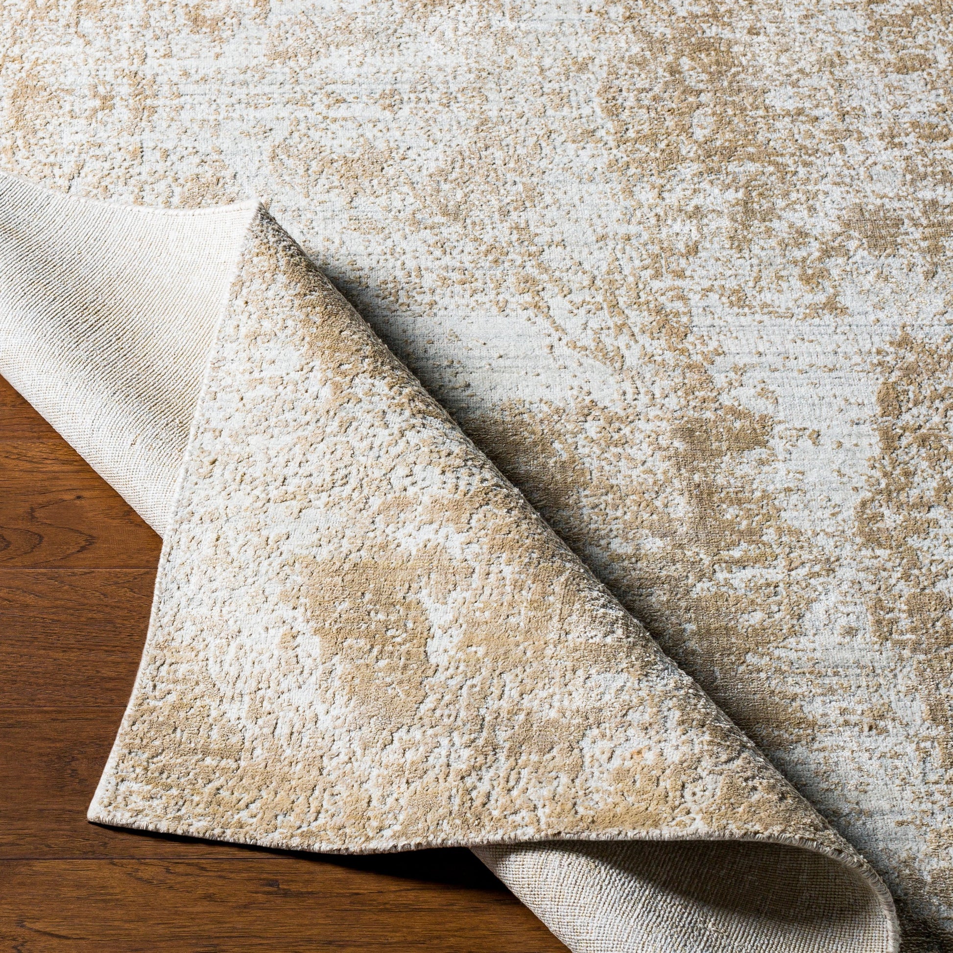 Lucknow Rug - 26923 by Surya in light beige, oatmeal. Made from 75% viscose, 25% wool in a unique style.