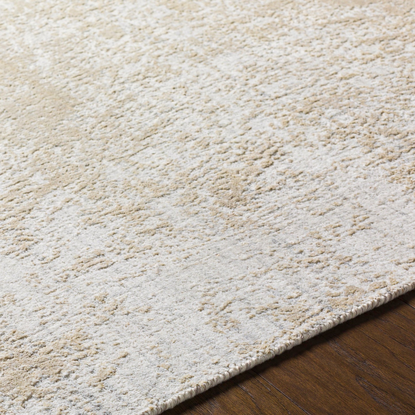 003 SI-1885466 | Closeup | Lucknow Rug - 26923 by Surya in light beige, oatmeal. Made from 75% viscose, 25% wool in a unique style.