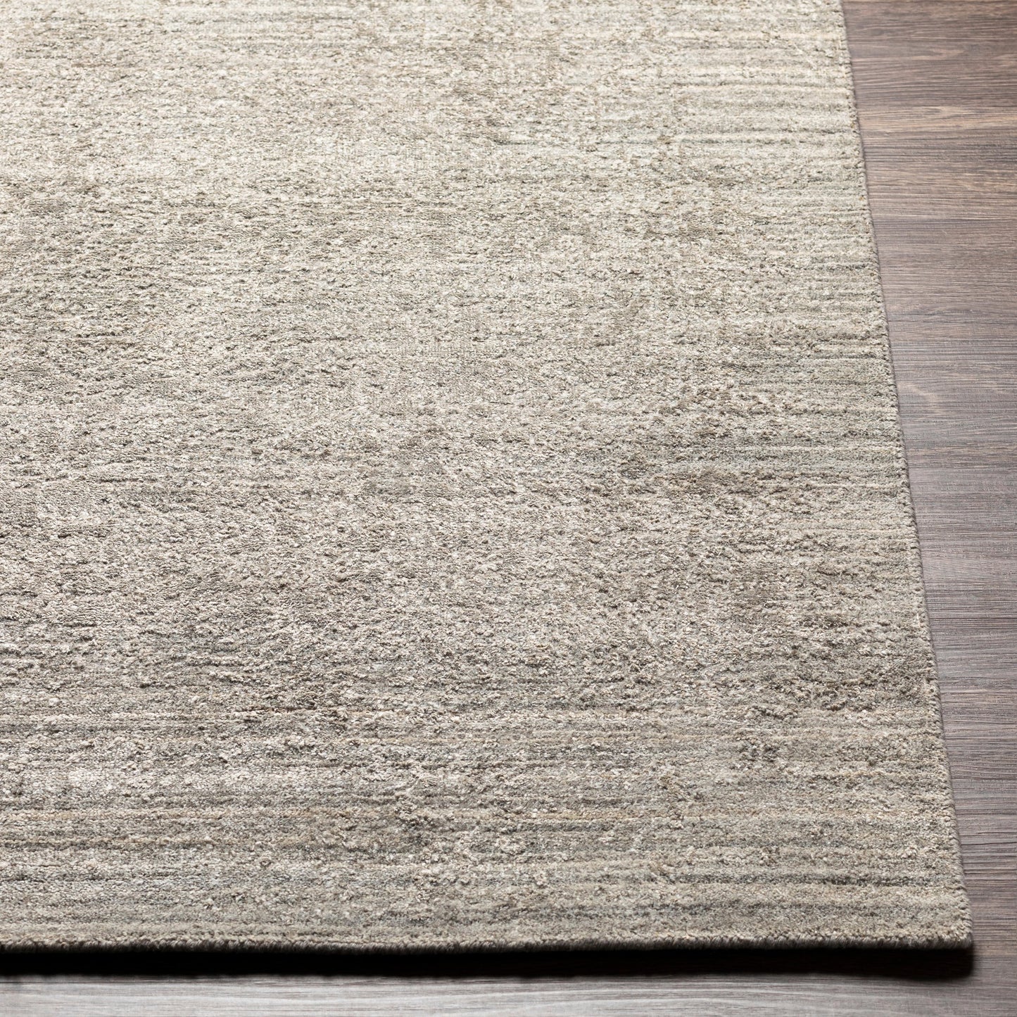 005 SI-1885469,SI-1885470,SI-1885471,SI-1885472,SI-1885473 | Closeup | Lucknow Rug - 26924 by Surya in taupe, medium gray, charcoal. Made from 75% viscose, 25% wool in a unique style.