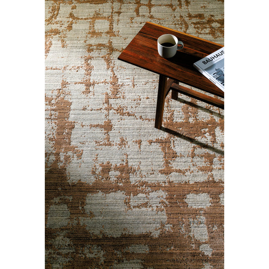 Lucknow Rug - 496537 by Surya in khaki, light grey, pearl, camel. Made from face: 80% viscose, 20% wool, warp: 100% cotton in a unique style.