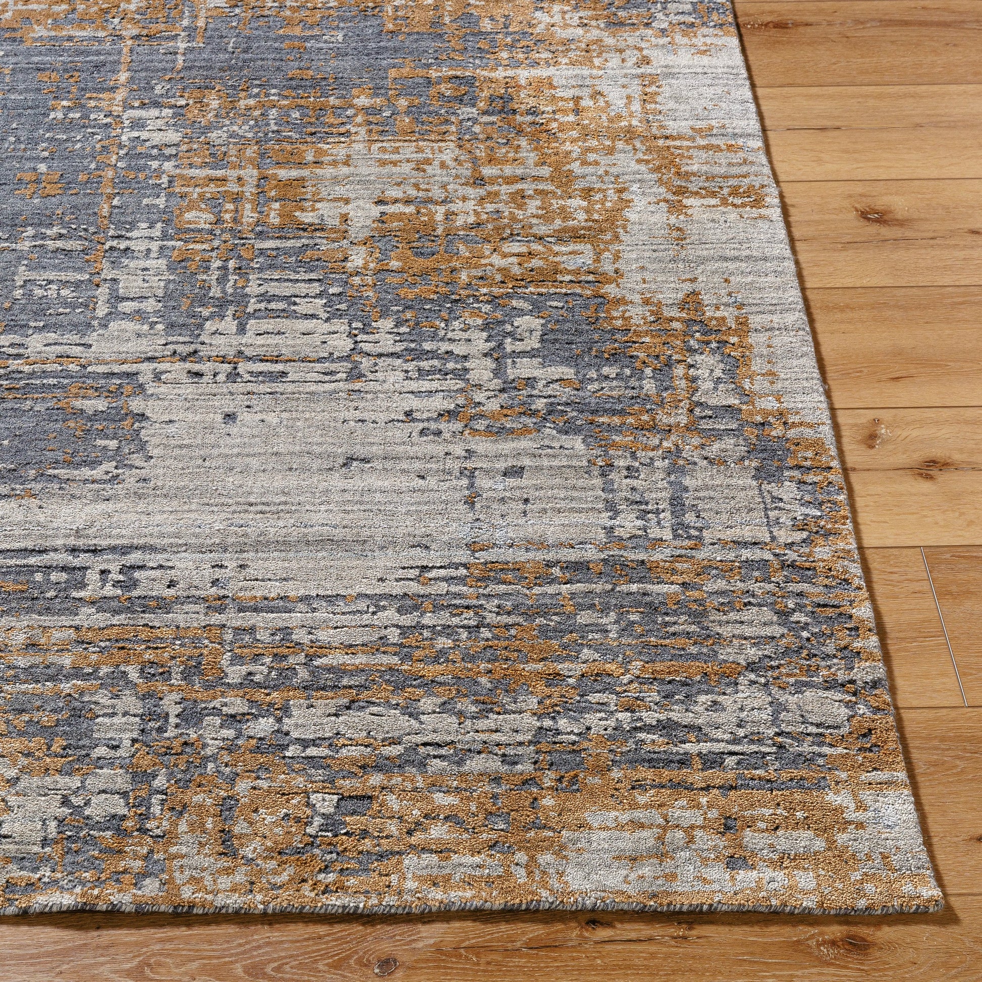 Lucknow Rug - 534690 by Surya in prairie dust, ash, dark grey. Made from viscose, wool in a unique style.