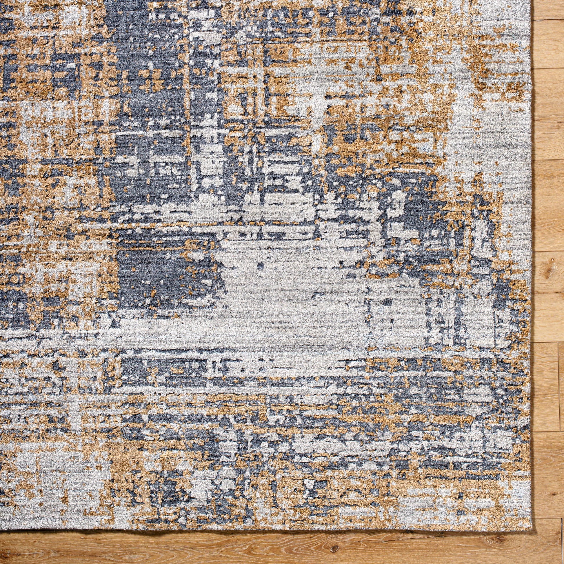Lucknow Rug - 534690 by Surya in prairie dust, ash, dark grey. Made from viscose, wool in a unique style.
