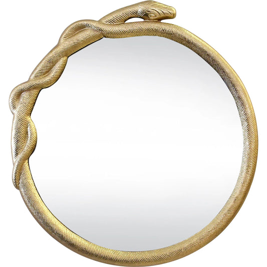 Lucius Entangled Snake Frame Round Mirror by Worlds Away in gold. Made from unique in a unique style.