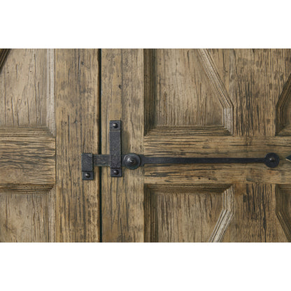 La Grange Mt. Maria Wardrobe by Hooker Furniture in barn wood. Made from pecky hickory veneer, mirror in a traditional style.