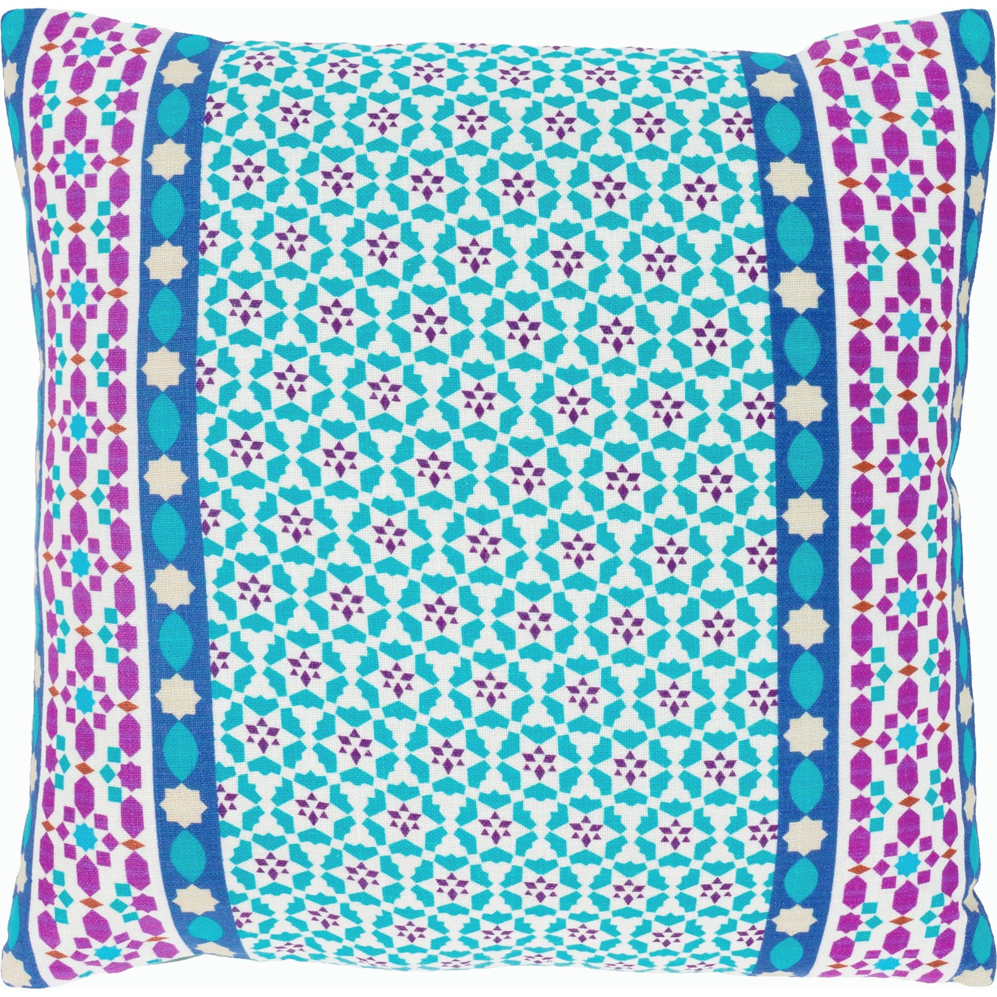 Lucent Pillow - 8651 by Surya in rust, teal, magenta, ivory, mint, yellow. Made from front: 100% cotton, back: 100% cotton in a modern style.