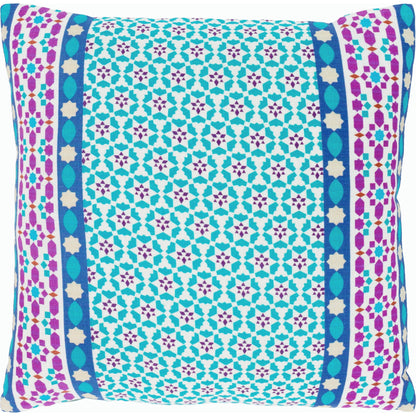 Lucent Pillow - 8651 by Surya in rust, teal, magenta, ivory, mint, yellow. Made from front: 100% cotton, back: 100% cotton in a modern style.