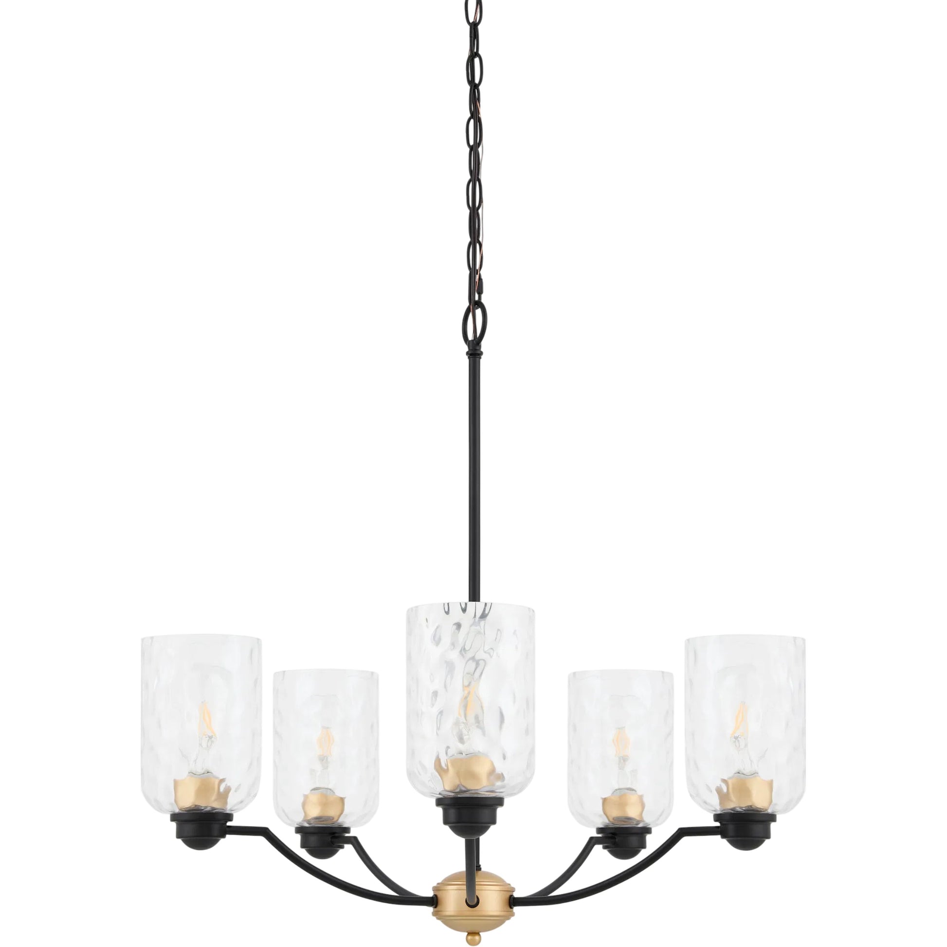Lugo Chandelier by Livabliss in clear, black and sand, black, painted. Made from iron, glass in a unique style.
