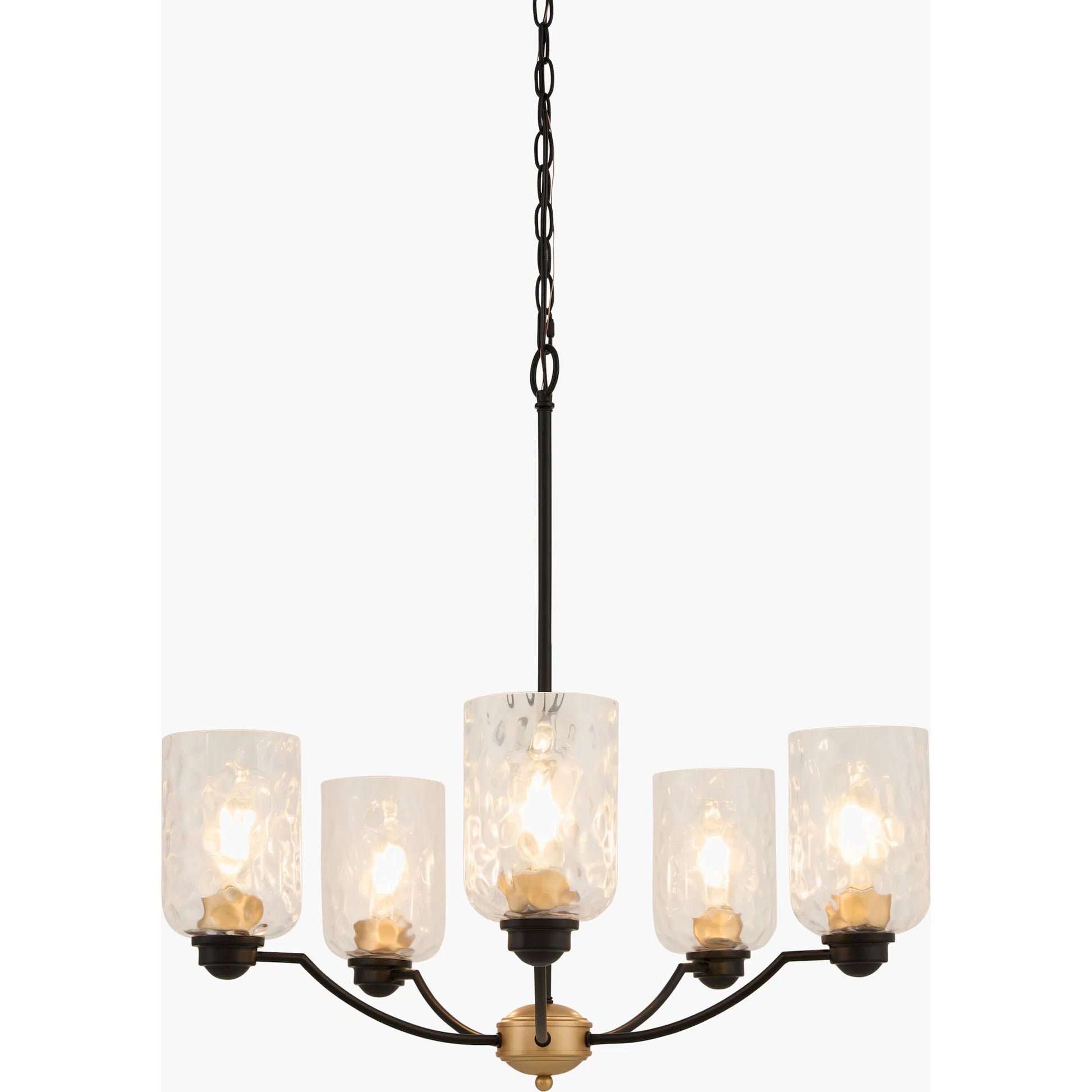 Lugo Chandelier by Livabliss in clear, black and sand, black, painted. Made from iron, glass in a unique style.