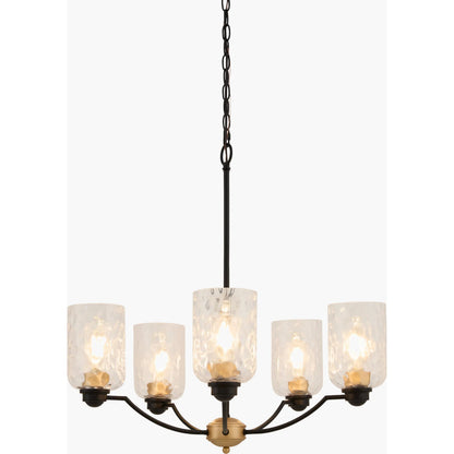 Lugo Chandelier by Livabliss in clear, black and sand, black, painted. Made from iron, glass in a unique style.