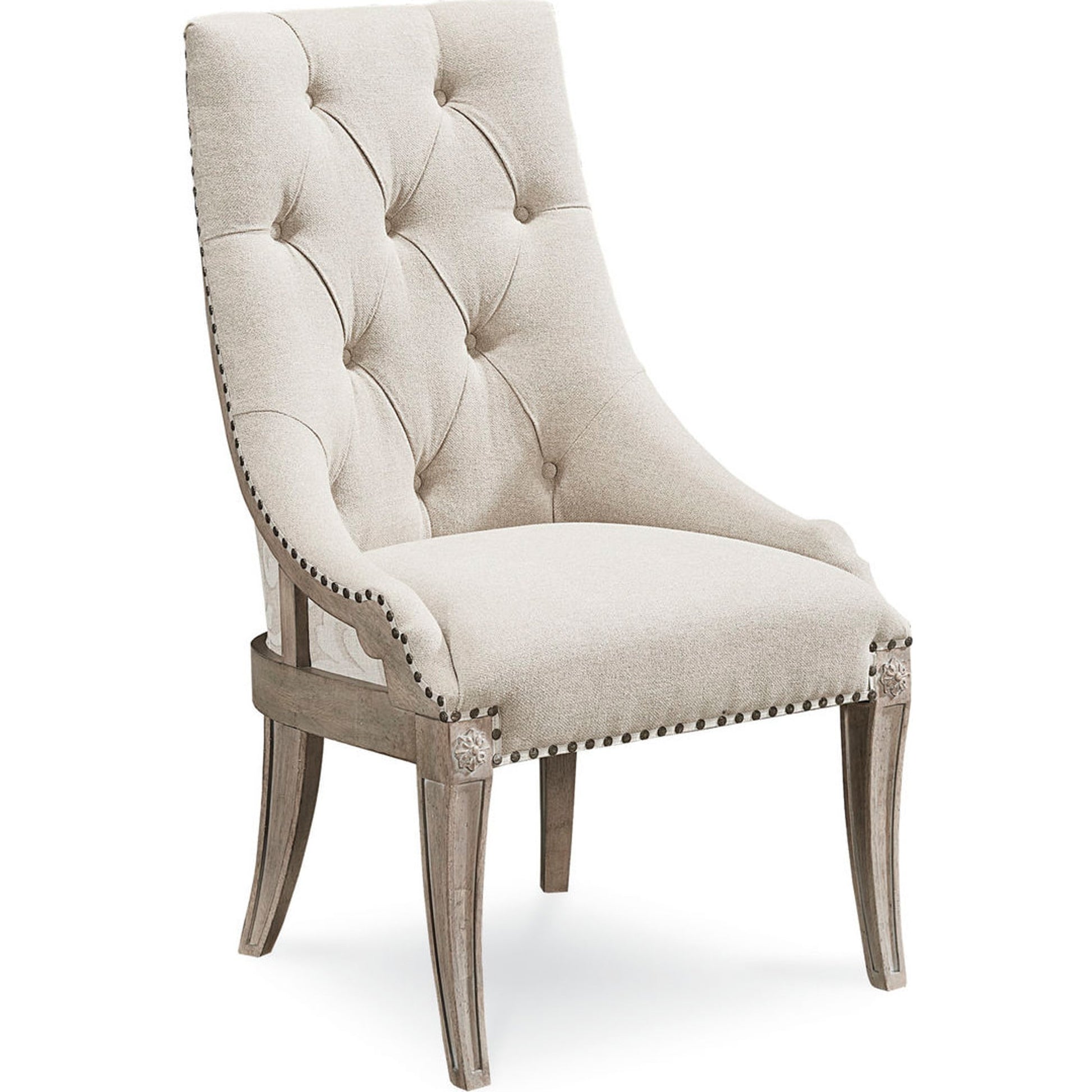 Arch Salvage Reeves Host Chair by A.R.T. Furniture. Made from parrawood solids, cathedral elm veneers in a traditional style.