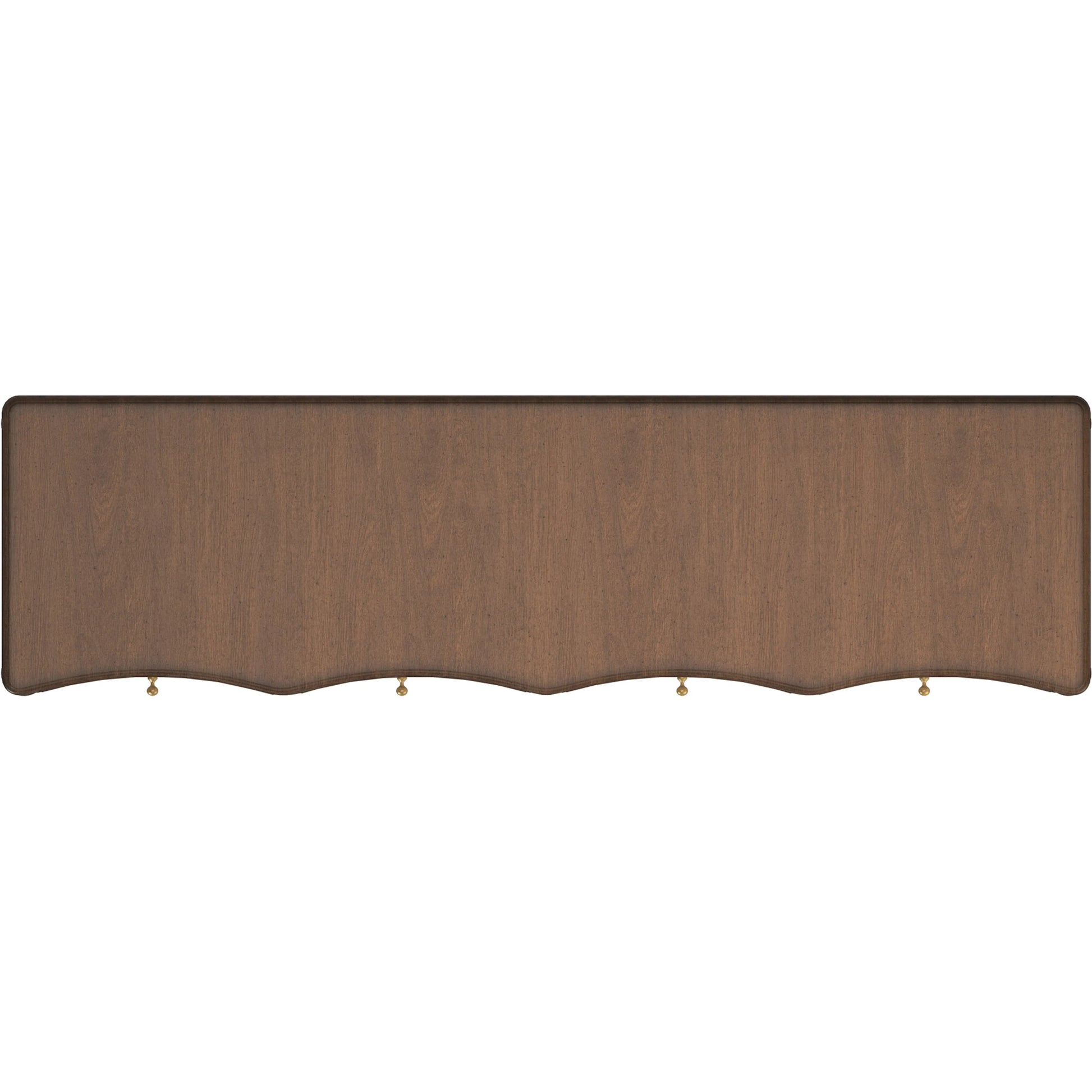 Harbor Sofa Table by A.R.T. Furniture in deep woods. Made from rubber wood solid, prima vera quarter cut, light figure veneer in a traditional style.