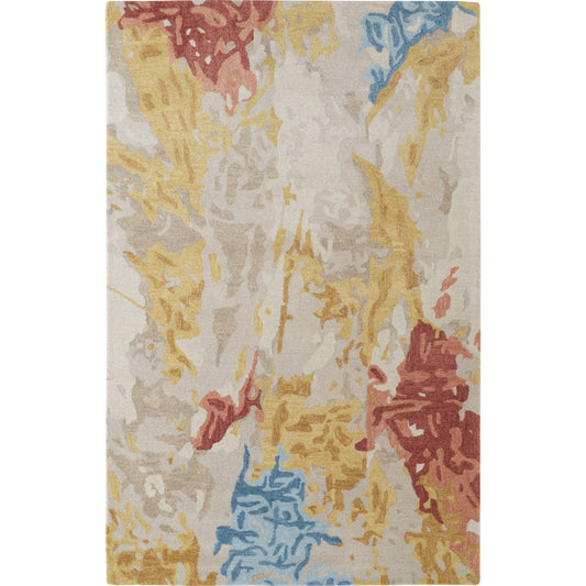 Everley Rug - 8646F by Feizy in ivory, yellow, blue. Made from wool in a unique style.