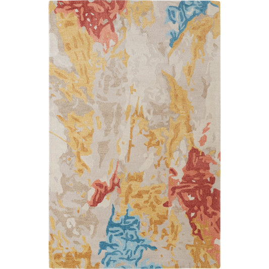Everley Rug - 8646F by Feizy in ivory, yellow, blue. Made from wool in a unique style.