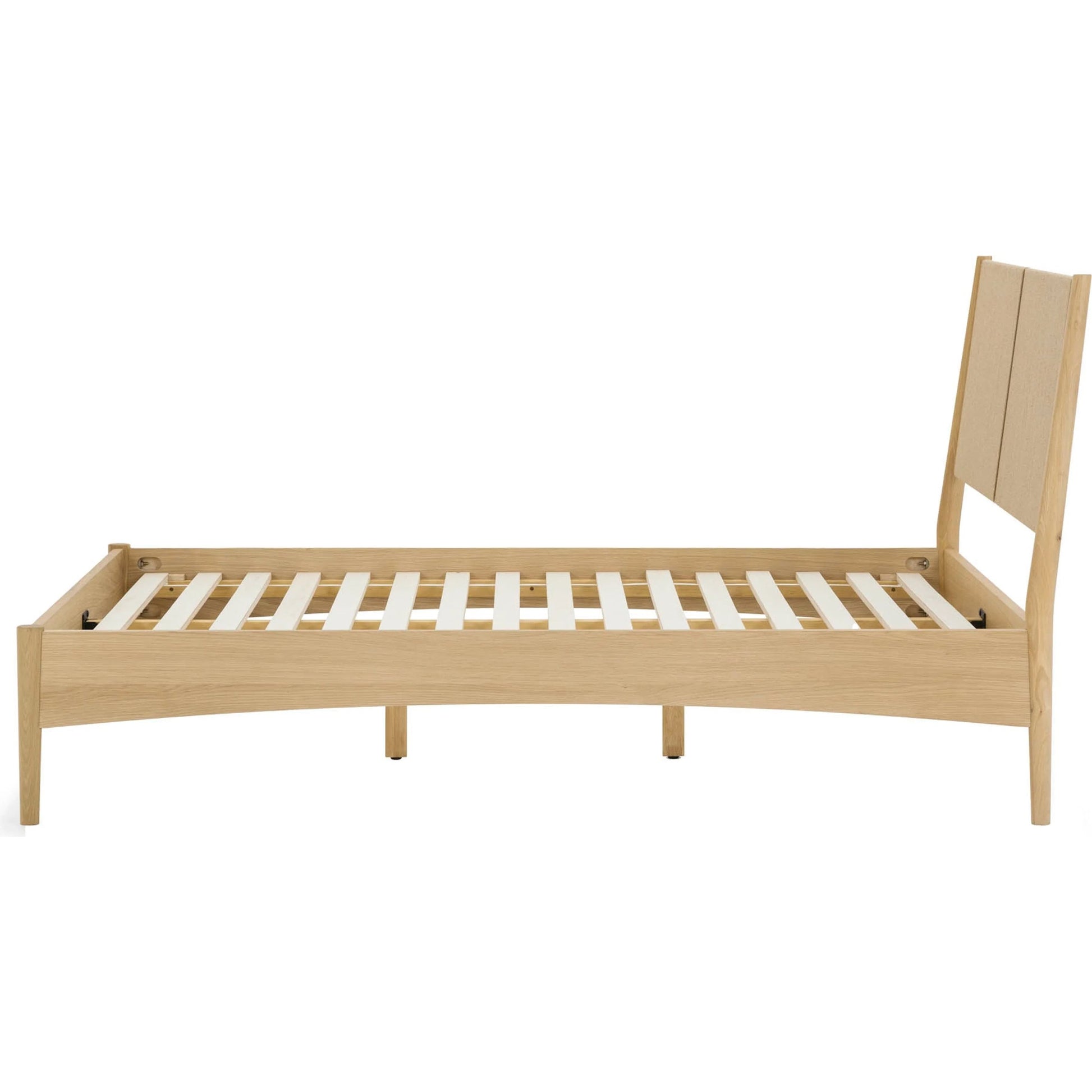 Lumina Queen Bed by LH Imports in beige and natural. Made from oak wood legs, 100% natural paper rope, mdf oak veneer in a transitional style.