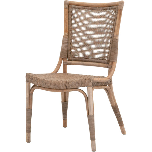Luna Dining Chair (Set of 2) by Essentials For Living in matte gray. Made from rattan in a coastal style.