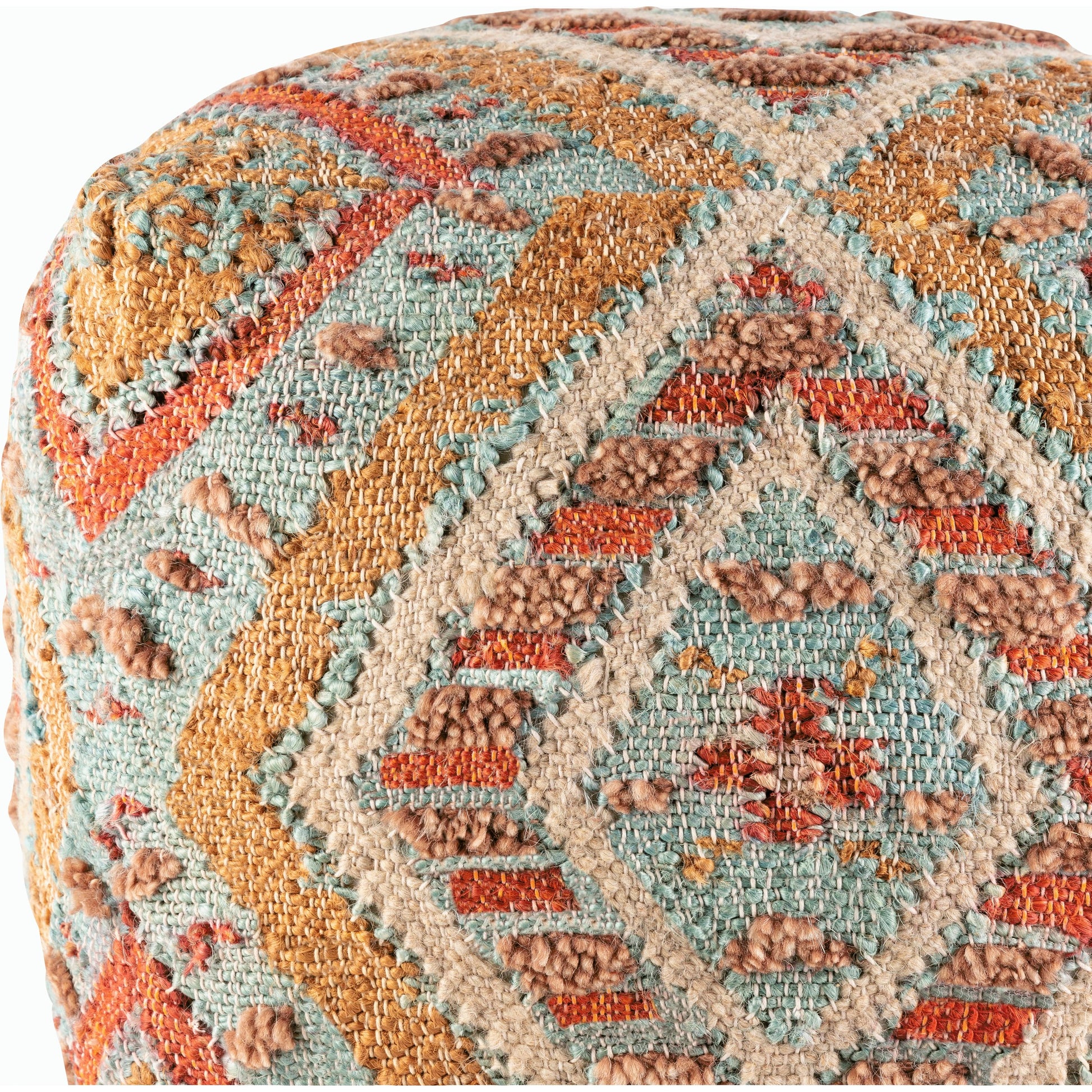 Luanda - 34065 by Surya in aqua, light beige. Made from 70% jute, 20% wool, 10% cotton, 100% polybeads, 100% cotton in a eclectic & global style.