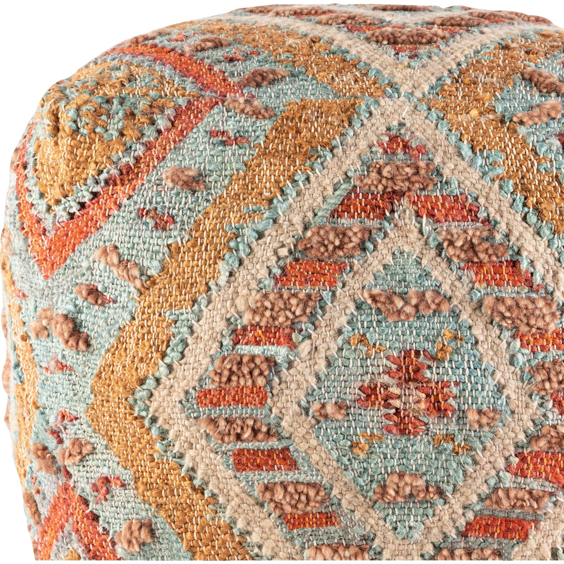 Luanda - 34065 by Surya in aqua, light beige. Made from 70% jute, 20% wool, 10% cotton, 100% polybeads, 100% cotton in a eclectic & global style.