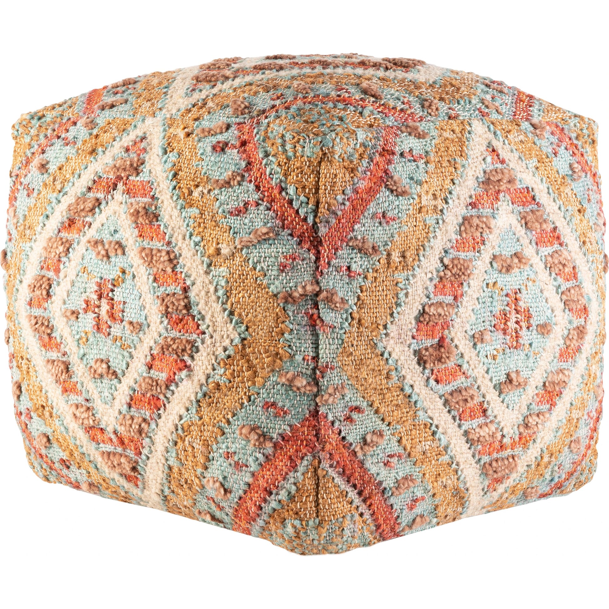 Luanda - 34065 by Surya in aqua, light beige. Made from 70% jute, 20% wool, 10% cotton, 100% polybeads, 100% cotton in a eclectic & global style.