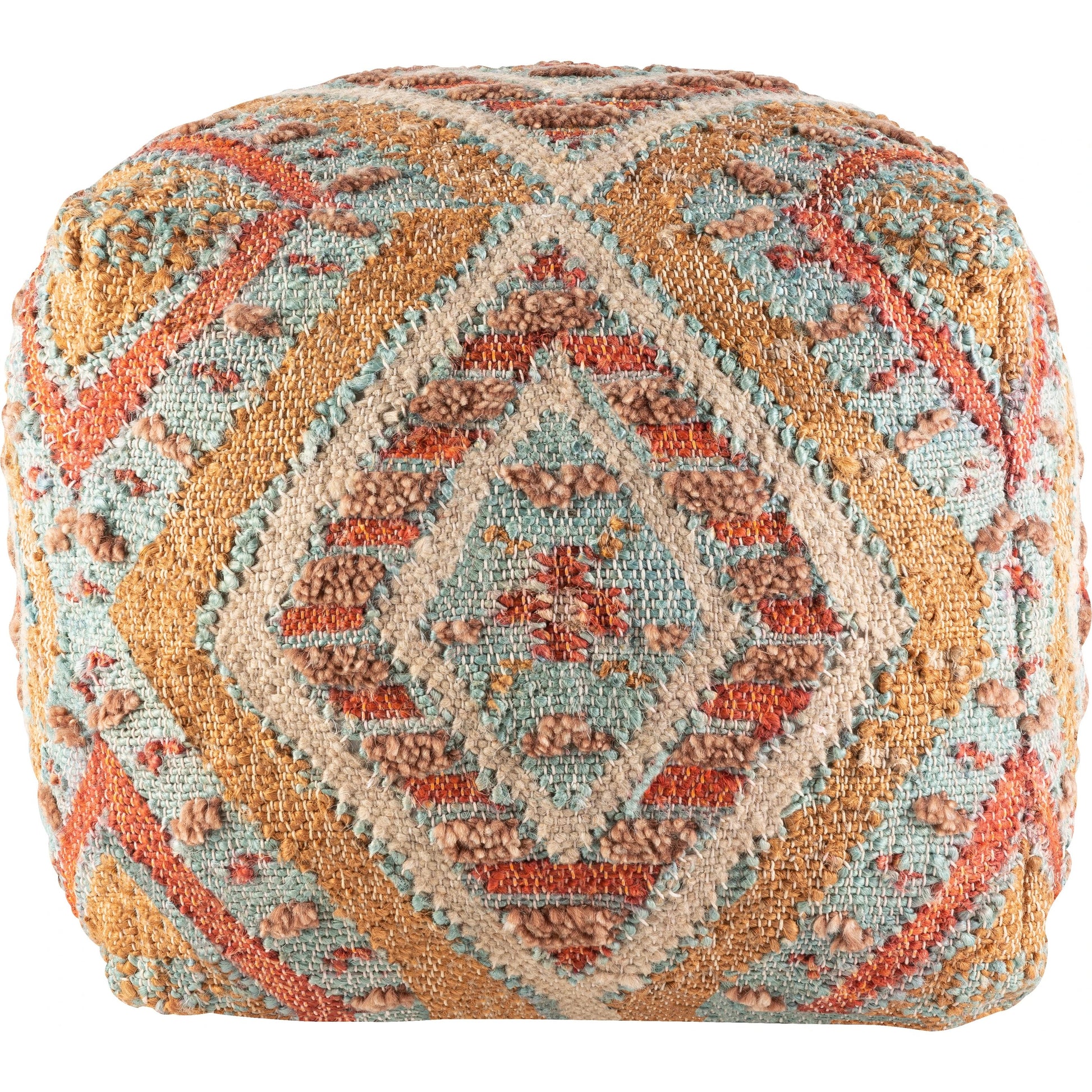 Luanda - 34065 by Surya in aqua, light beige. Made from 70% jute, 20% wool, 10% cotton, 100% polybeads, 100% cotton in a eclectic & global style.