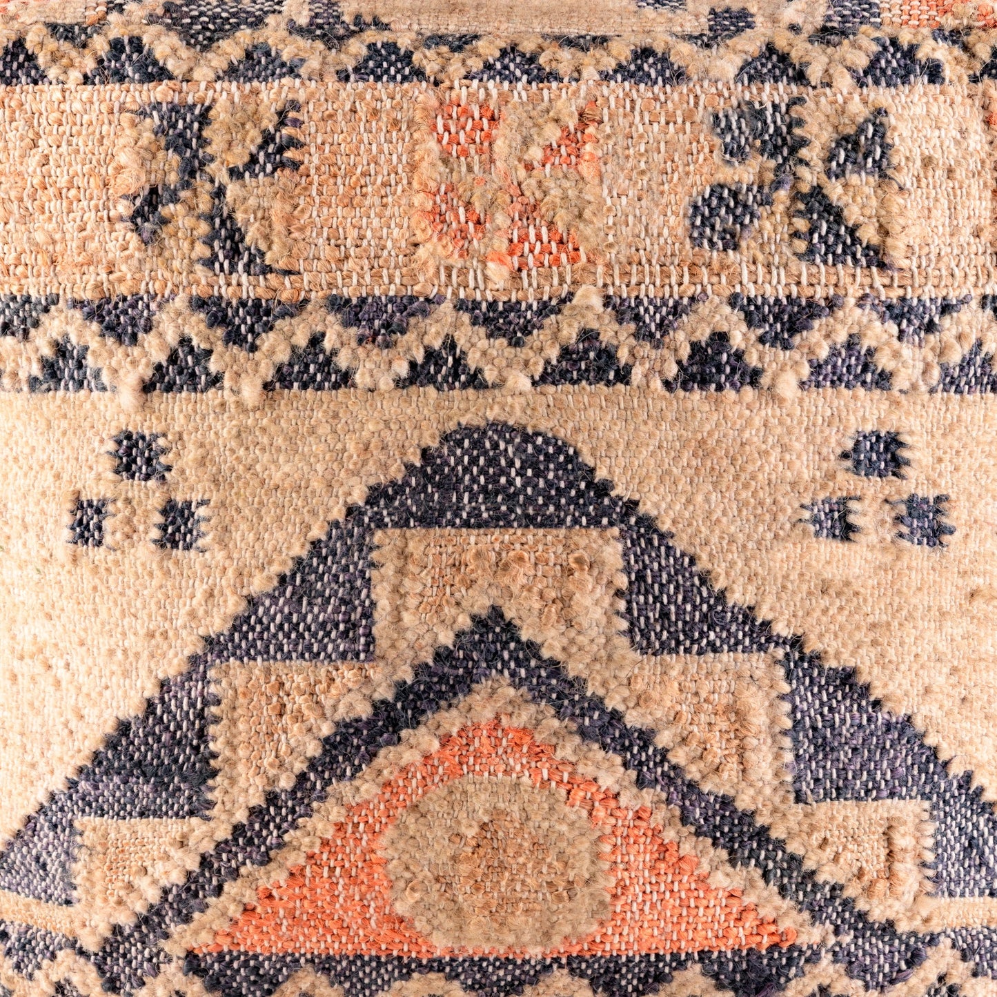 004 SI-1885404 | Closeup | Luanda - 34224 by Surya in black, light beige. Made from 70% jute, 20% wool, 10% cotton, 100% polybeads, 100% cotton in a eclectic & global style.