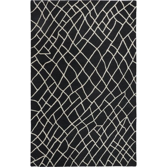 Lusk Transitional Geometric Rug - I8085 by Feizy in black, ivory. Made from wool in a unique style.
