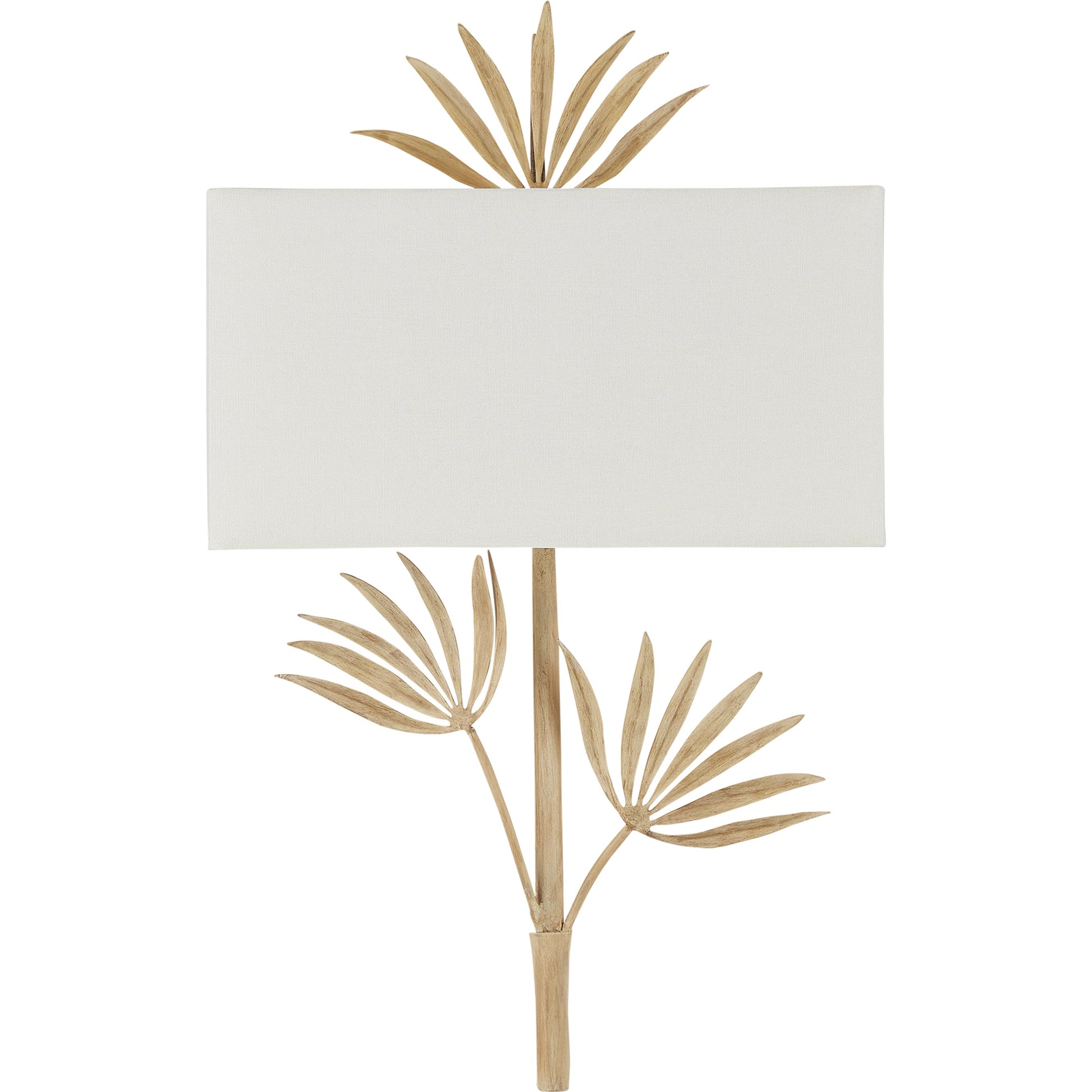 Calliope Wall Sconce by Currey and Company in coco cream. Made from wrought iron, fabric in a modern style.