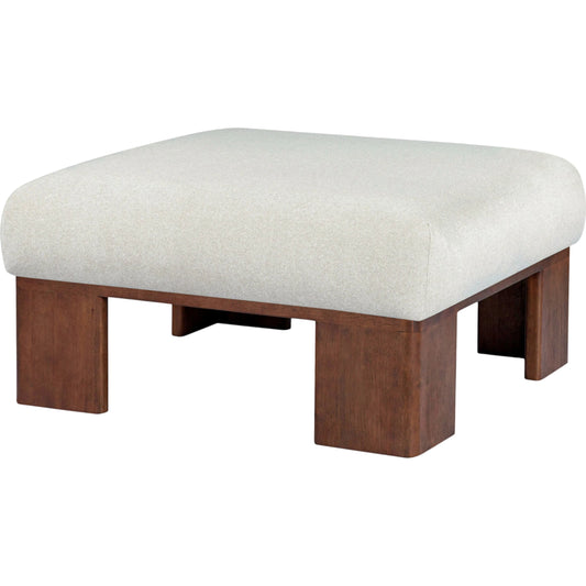 Lunara Ottoman by Surya in stained. Made from polyester, rubber wood, polyurethane foam in a unique style.