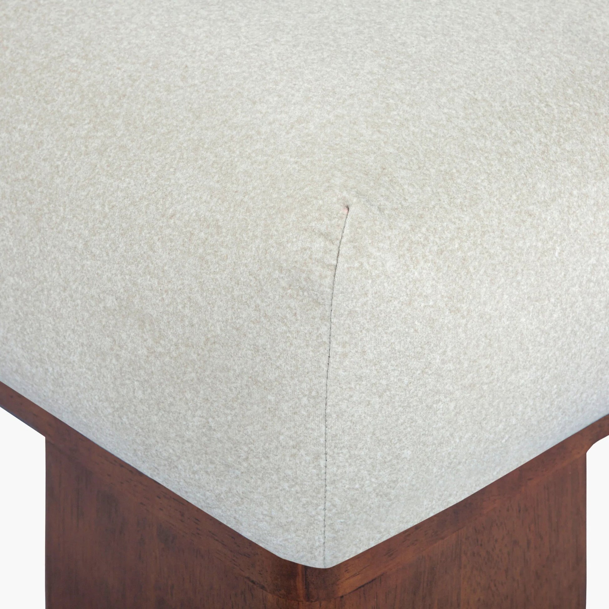 Lunara Ottoman by Surya in stained. Made from polyester, rubber wood, polyurethane foam in a unique style.
