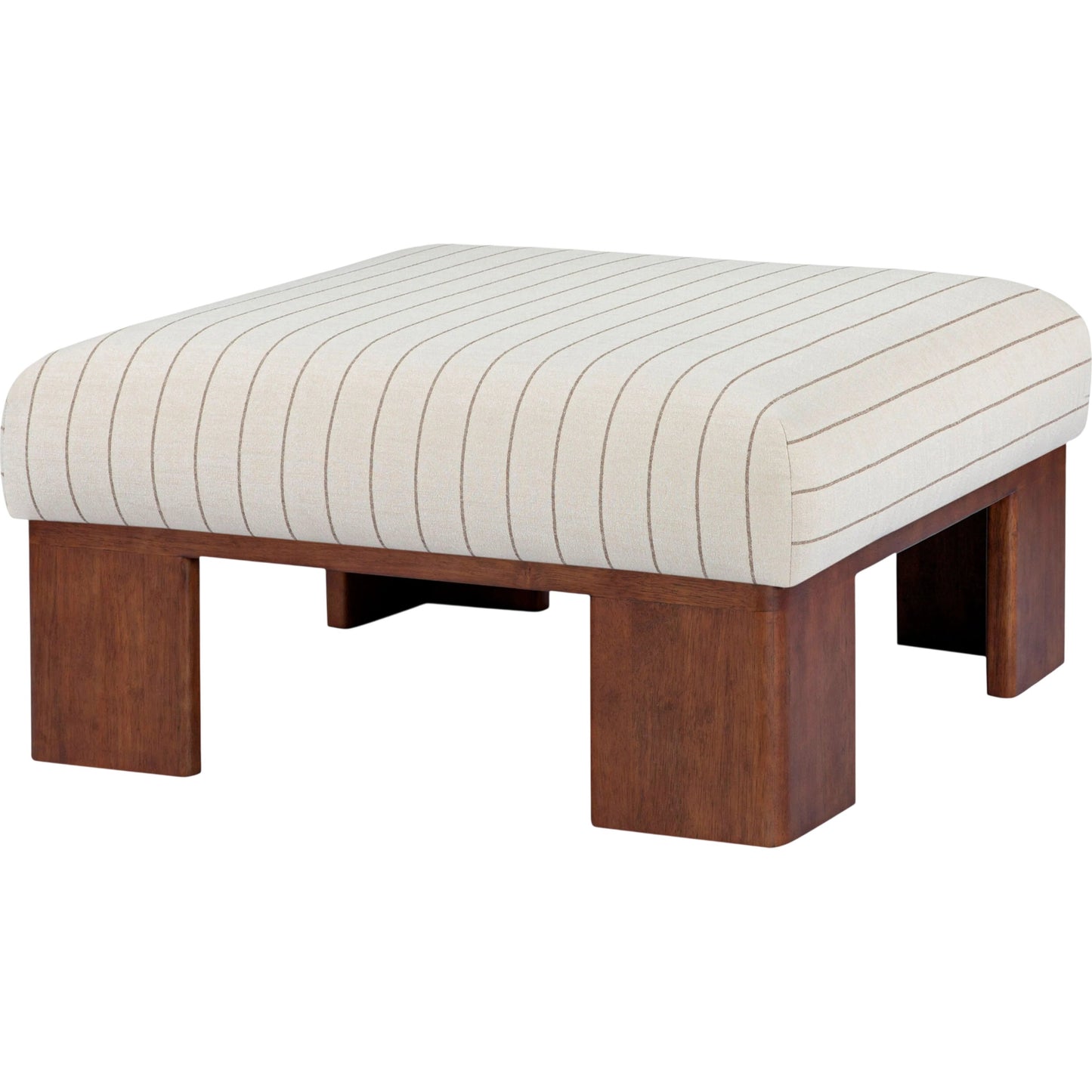 002 SI-2528263 | Primary Silo | Lunara Ottoman by Surya in stained. Made from polyester, rubber wood, polyurethane foam in a unique style.
