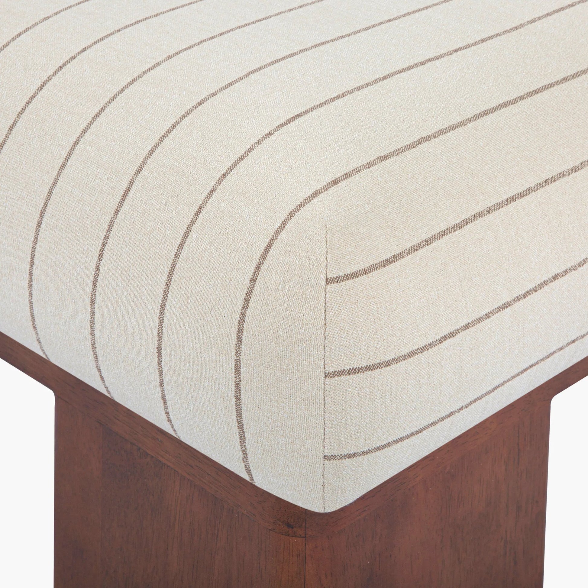 Lunara Ottoman by Surya in stained. Made from polyester, rubber wood, polyurethane foam in a unique style.