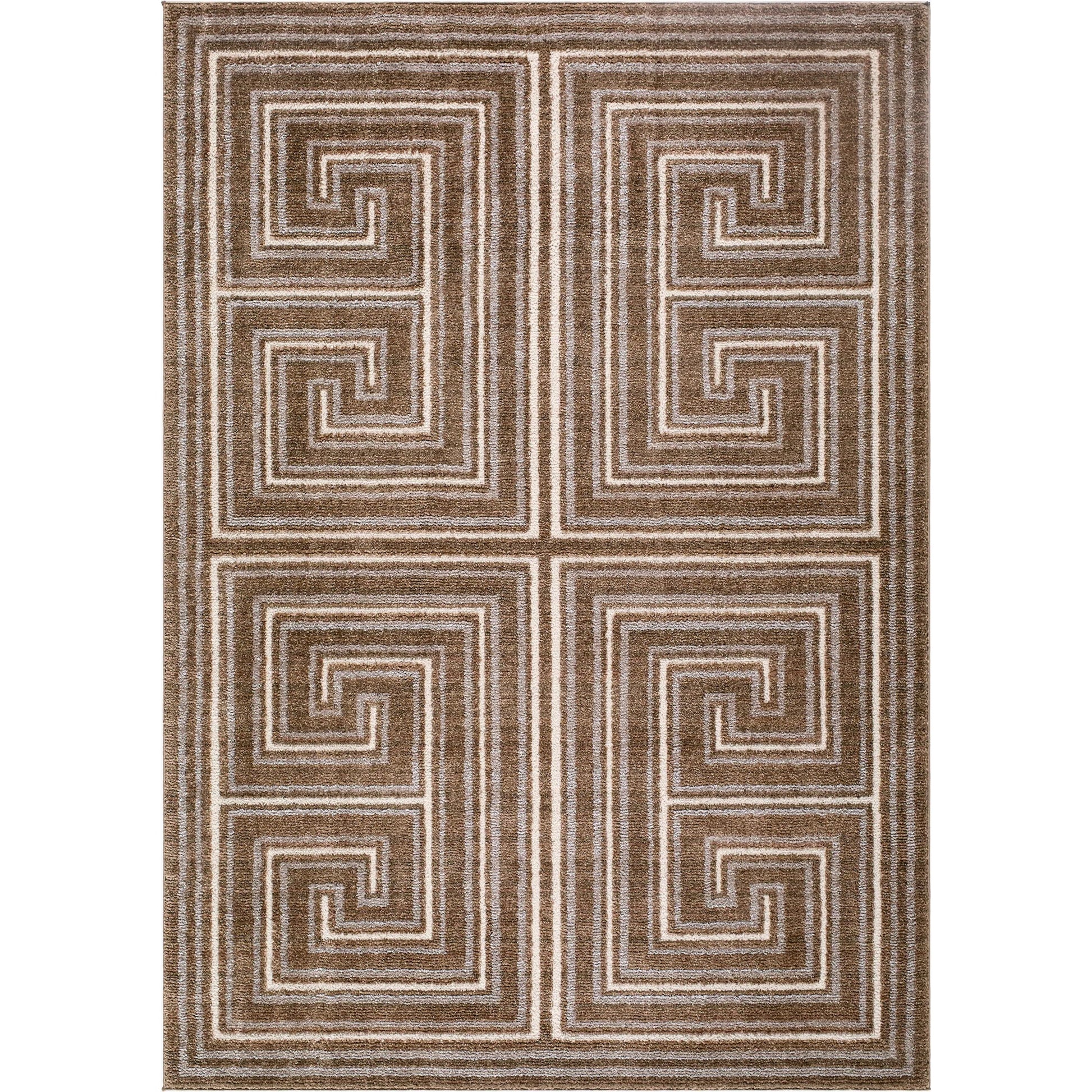 La Luna LUU-2311 Rug by Livabliss in dark brown, taupe, light gray. Made from polypropylene, polyester in a unique style.
