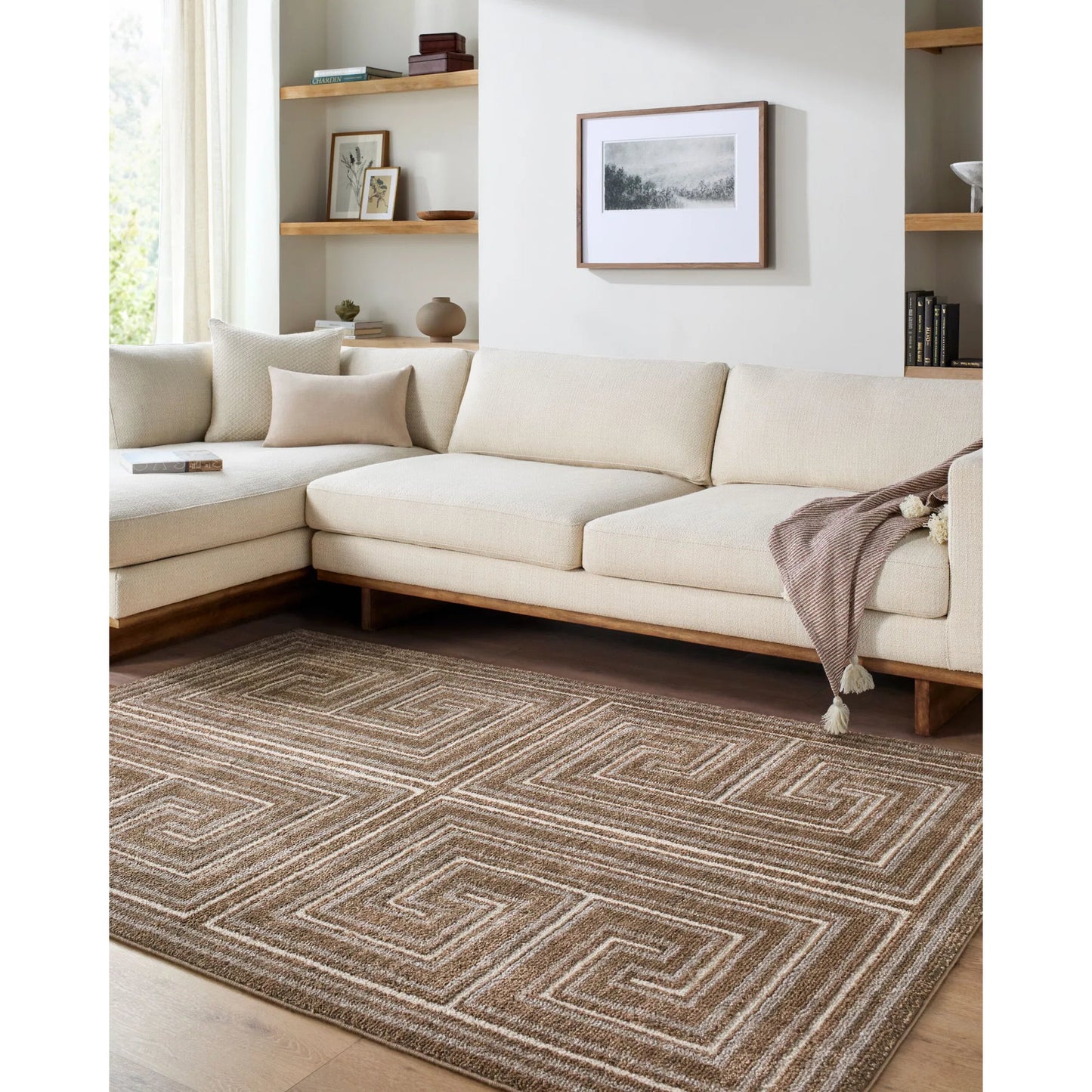 004 SI-2529737,SI-2529738,SI-2529739 | Lifestyle | La Luna LUU-2311 Rug by Livabliss in dark brown, taupe, light gray. Made from polypropylene, polyester in a unique style.