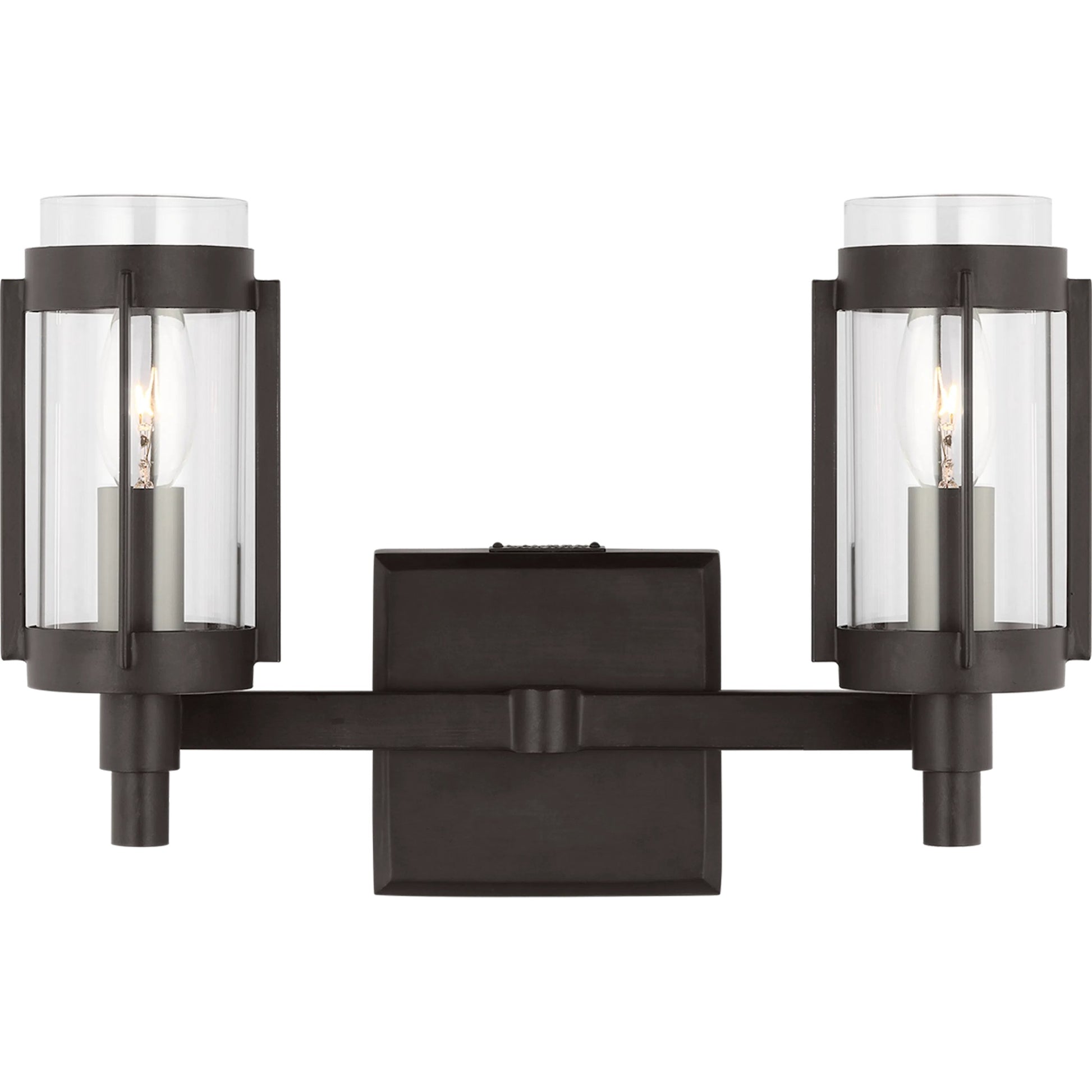 Flynn 2 - Light Vanity by Visual Comfort & Co. in aged iron. Made from unique in a cottage & farmhouse style.