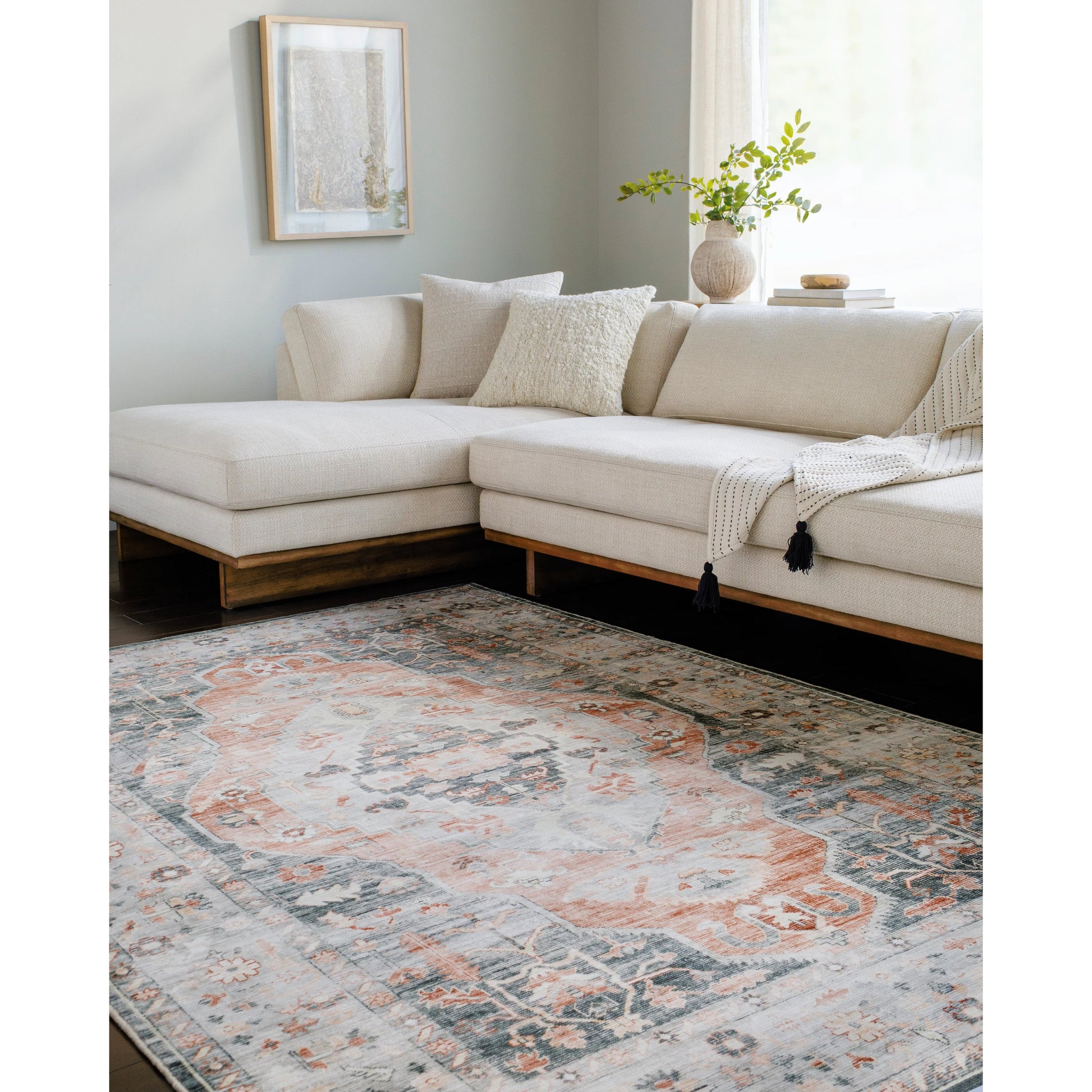 Lavable Rug - 499182 by Livabliss in light grey, warm grey, sterling grey, pewter. Made from face: 100% polyester in a unique style.