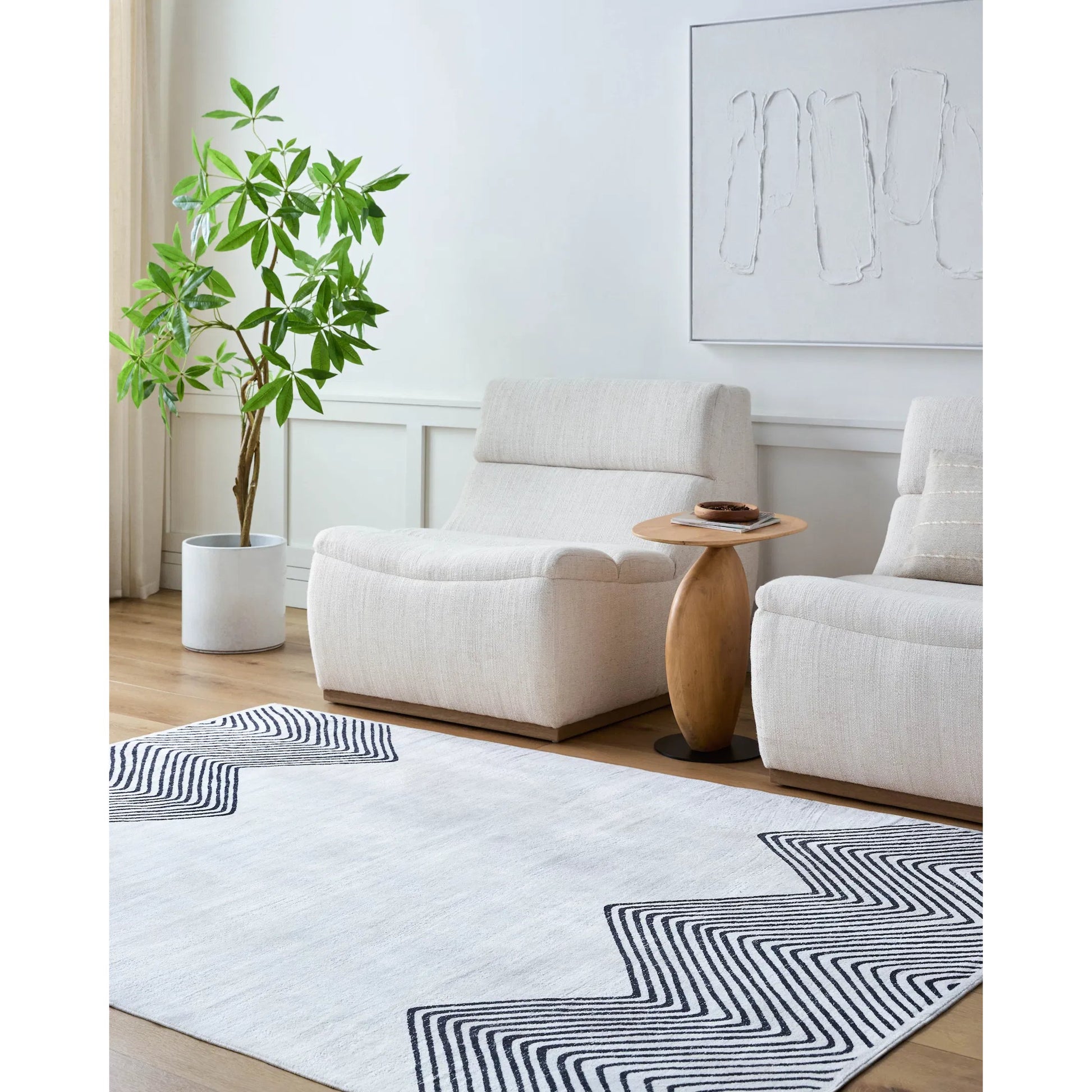 Lavable Rug - 500642 by Livabliss in off-white. Made from polyester in a unique style.
