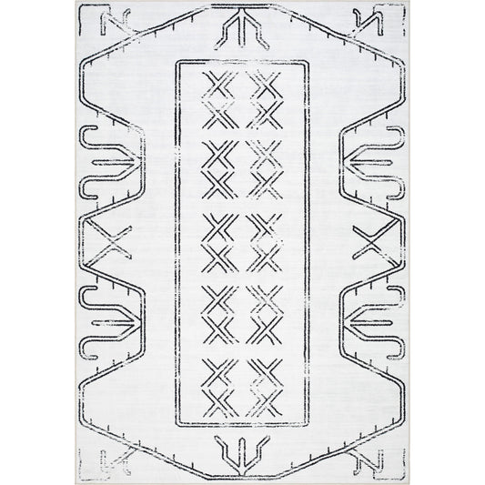 Lavable Rug - 500651 by Livabliss in powder blue, charcoal, ivory. Made from face: 100% polyester in a unique style.