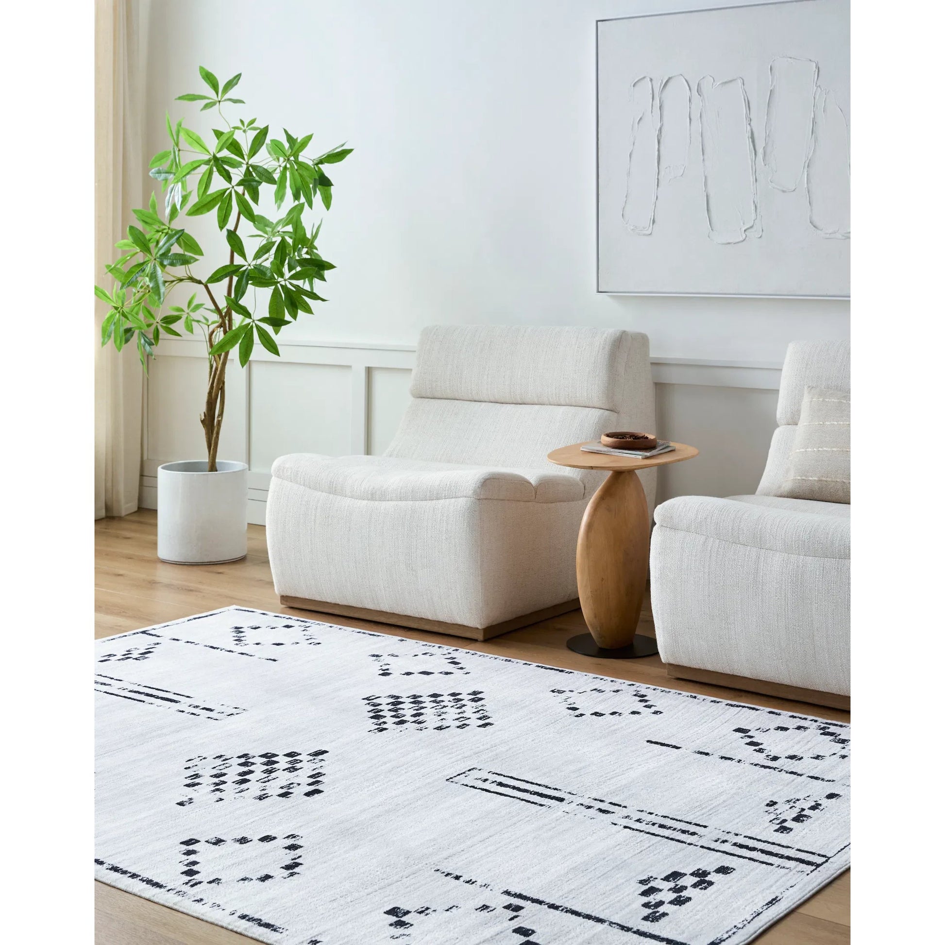 Lavable Rug - 500669 by Livabliss in ivory, charcoal. Made from polyester in a unique style.