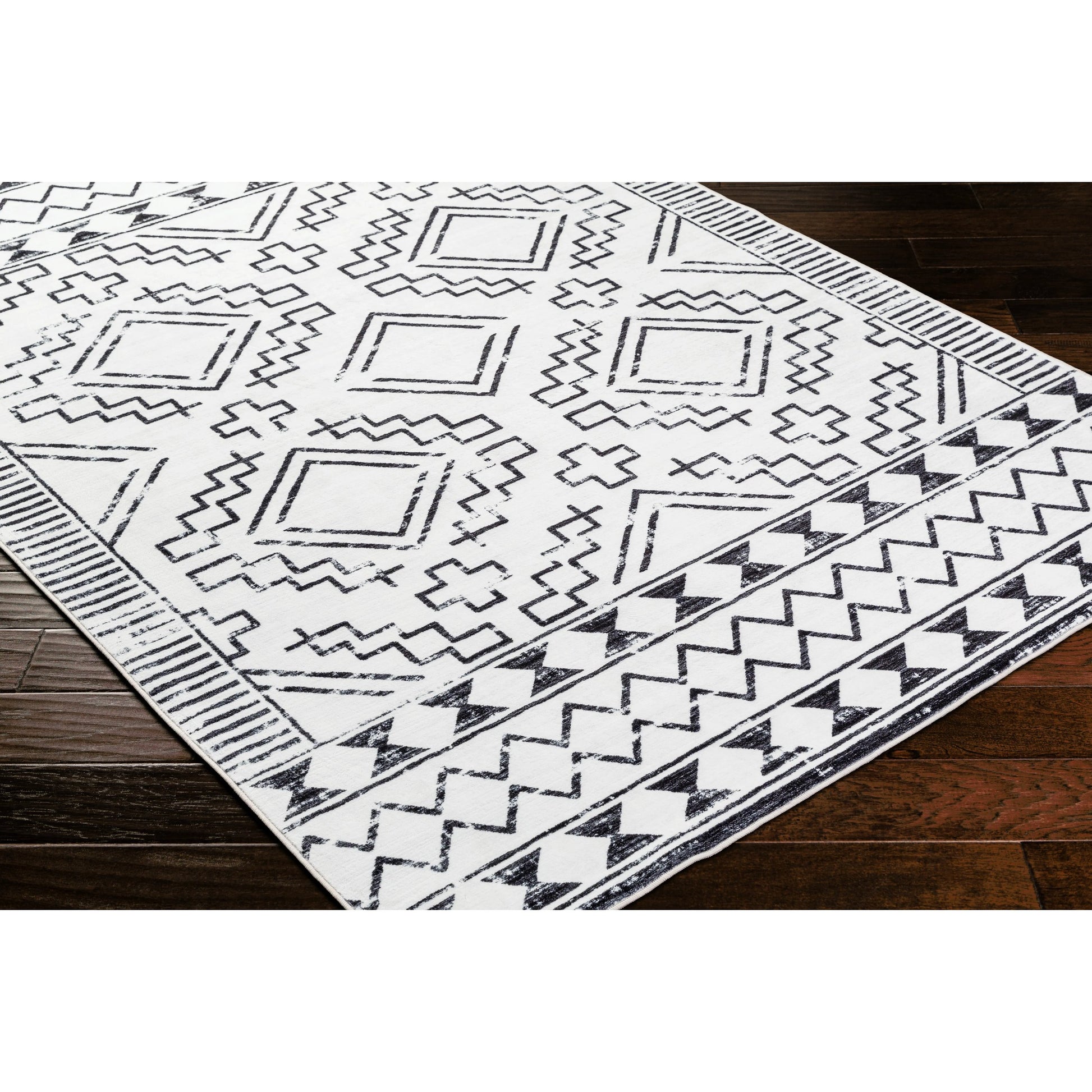 Lavable Rug - 500687 by Livabliss in ivory, charcoal. Made from face: 100% polyester in a unique style.