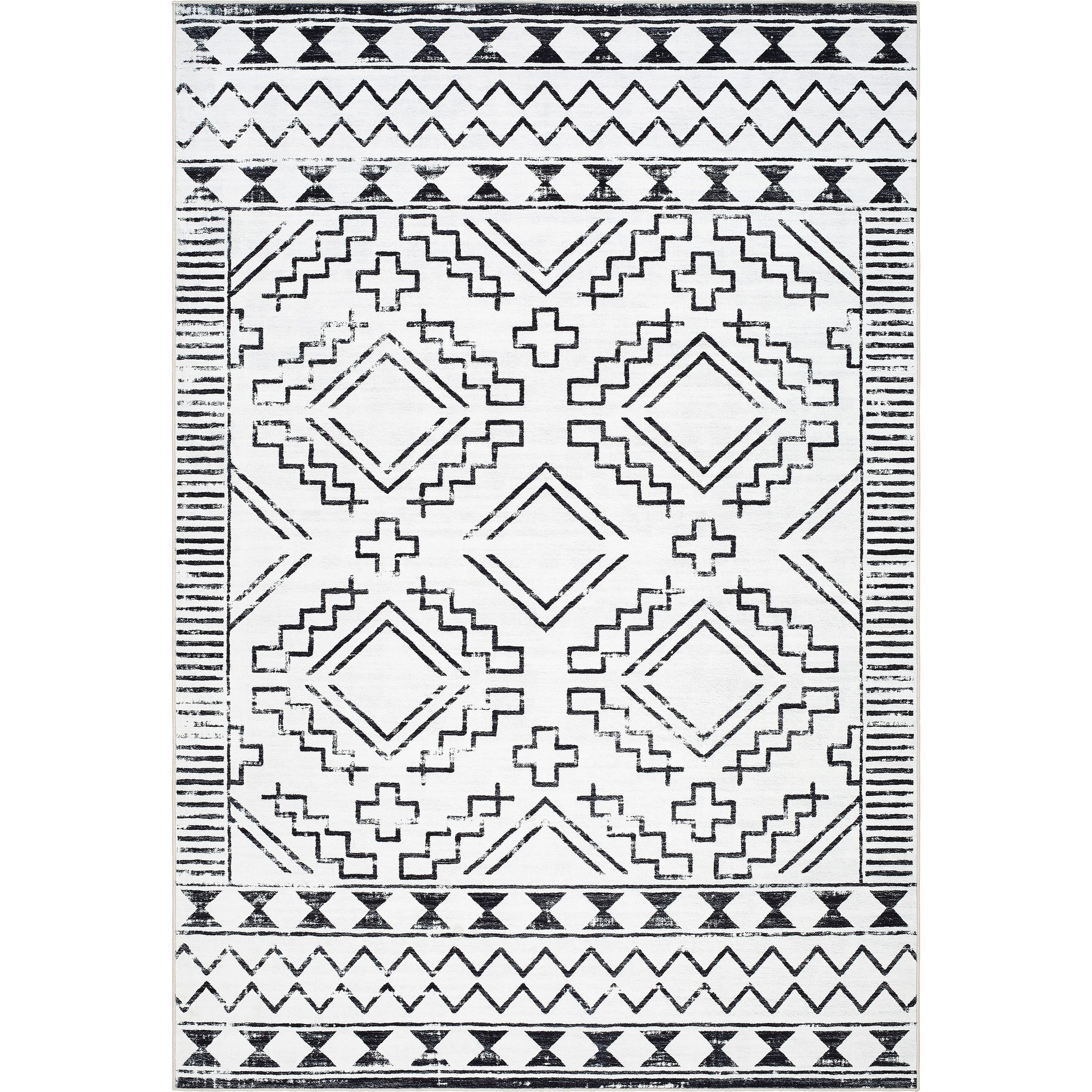 Lavable Rug - 500687 by Livabliss in off-white, nickel, black. Made from face: 100% polyester in a unique style.