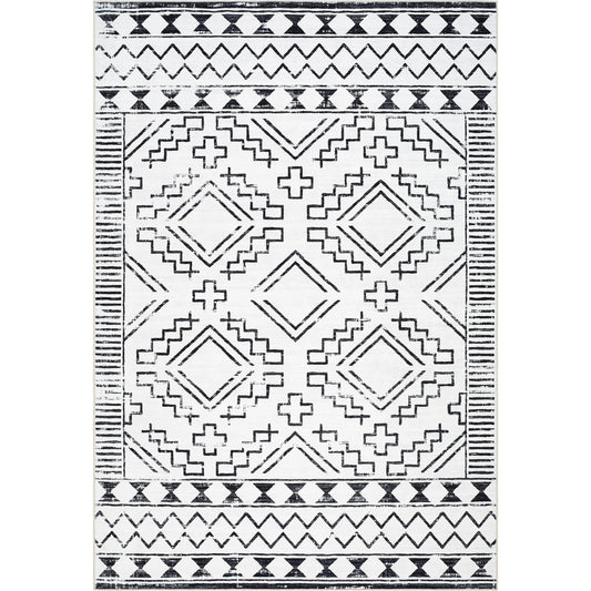 Lavable Rug - 500687 by Livabliss in off-white, nickel, black. Made from face: 100% polyester in a unique style.