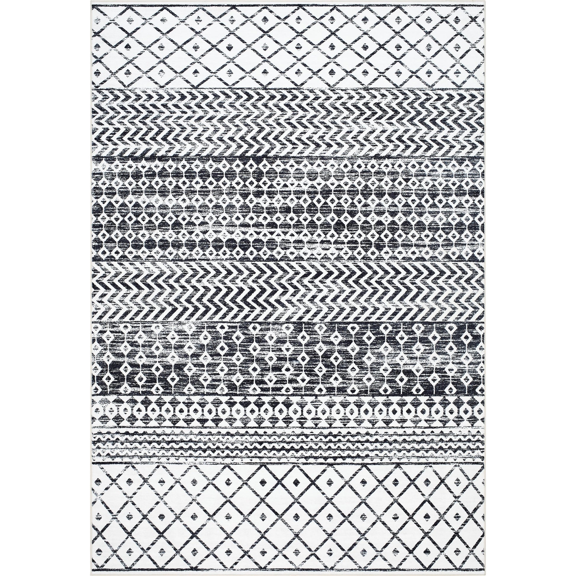 Lavable Rug - 500705 by Livabliss in white, nickel, onyx, light silver, metallic - silver, slate. Made from polyester in a unique style.