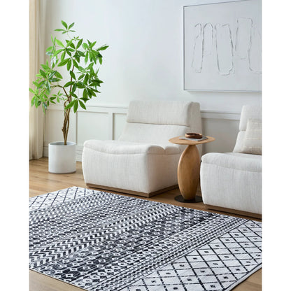 Lavable Rug - 500705 by Livabliss in white, nickel, onyx, light silver, metallic - silver, slate. Made from polyester in a unique style.