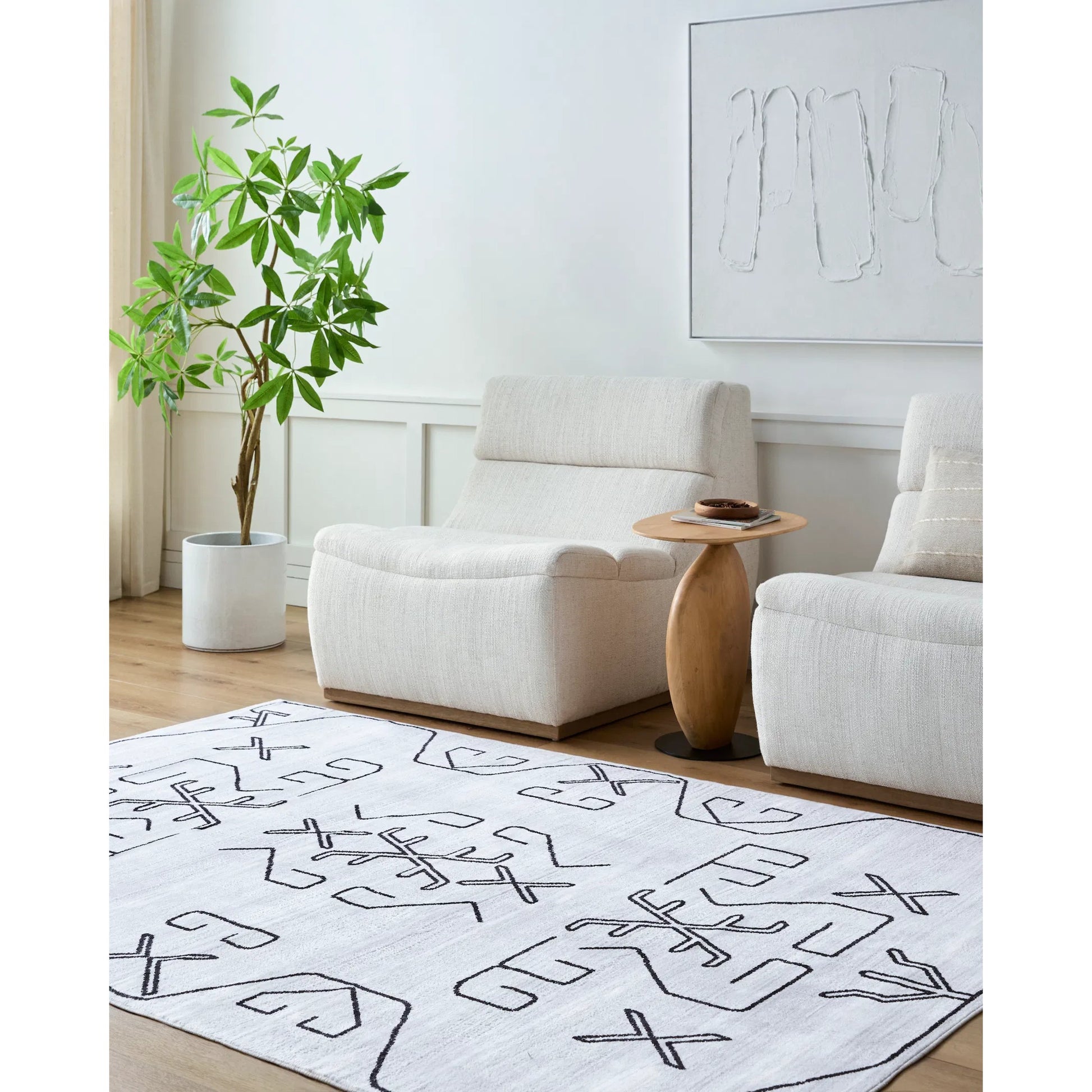Lavable Rug - 500723 by Livabliss in ivory. Made from face: 100% polyester in a unique style.